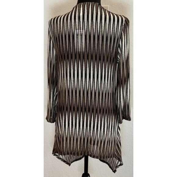 Chico’s Travelers Diamond Ombre Tilly Chocolate Chip Jacket Size 1 (Medium) NWT - Picture 3 of 5